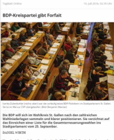 Medien BDP Rueckzieher